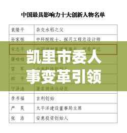 凯里市委人事变革引领未来,最新任免名单揭晓