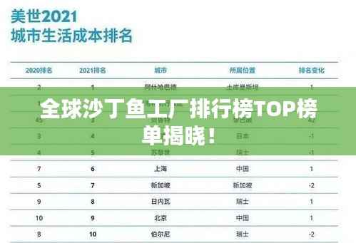 全球沙丁鱼工厂排行榜TOP榜单揭晓!